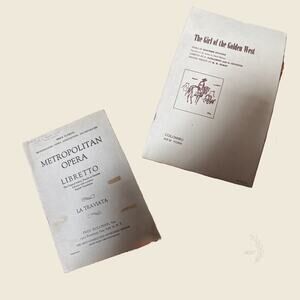 Vintage Opera Librettos La Traviata and Girl of the Golden West Set of 2